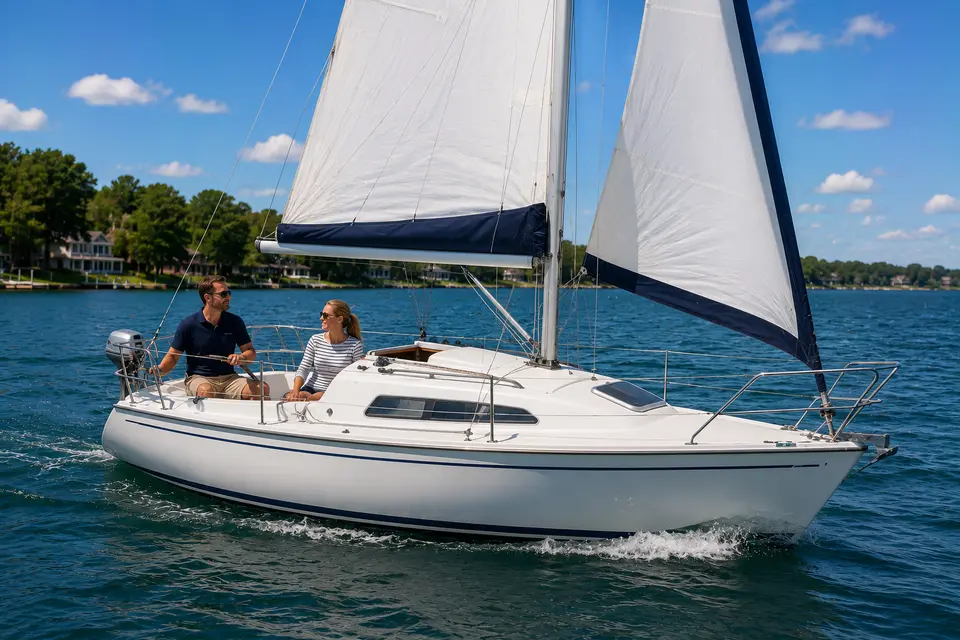Sailboats on the water